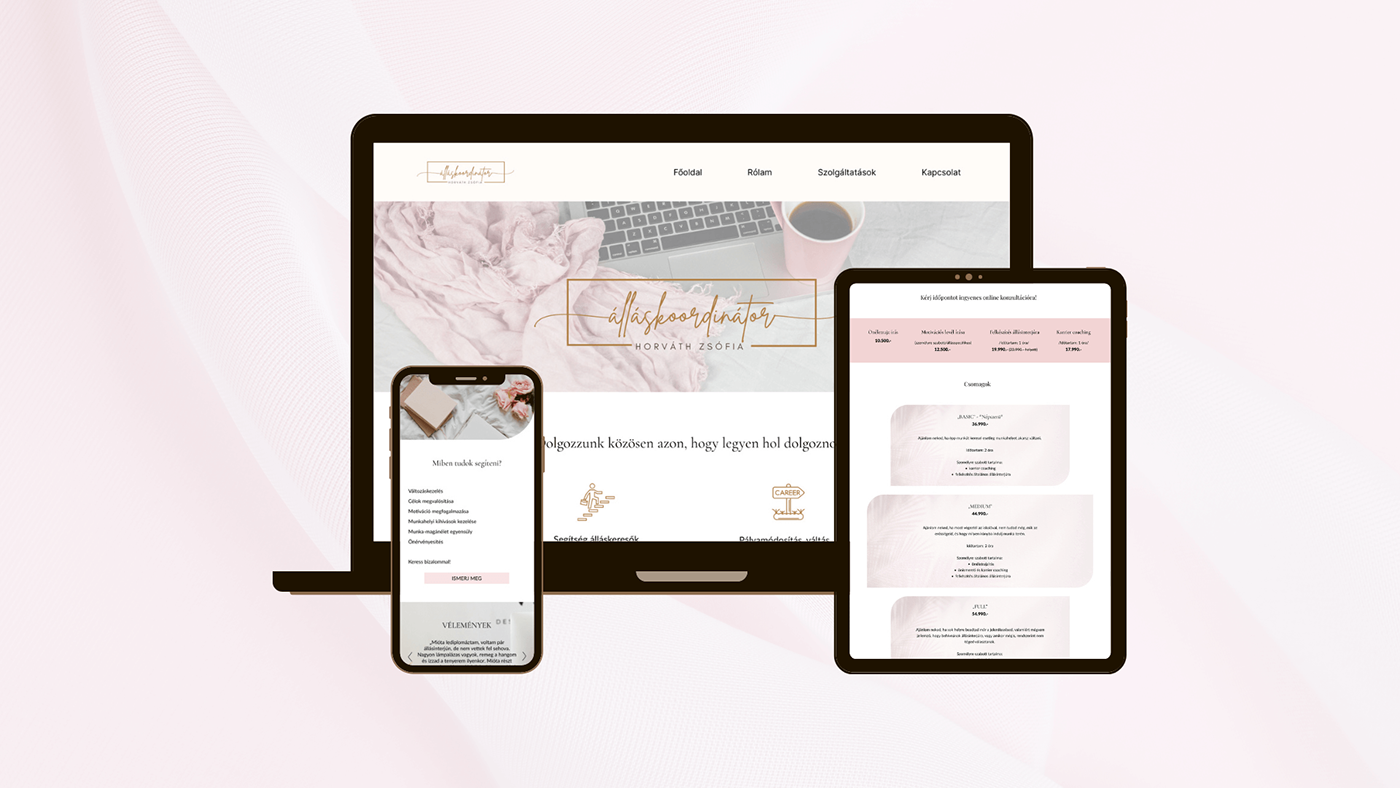 feminine Figma landing page pink UI/UX Webdesign Website wordpress