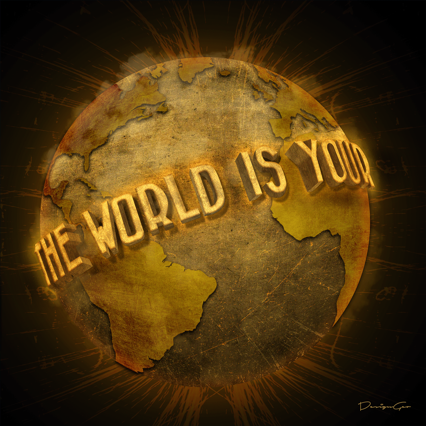 A collection of digital artworks inspired by the quote "The World is Yours" 
