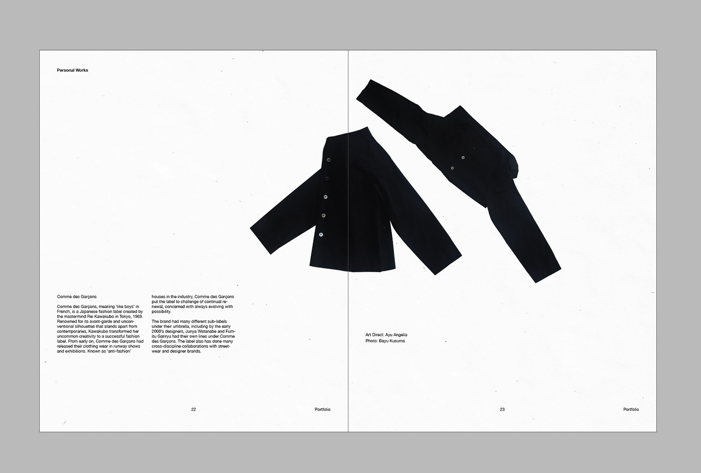 Archive Clothing editorial Fashion  fashionarchives graphic design  InDesign Photography  Comme des Garcons issey miyake
