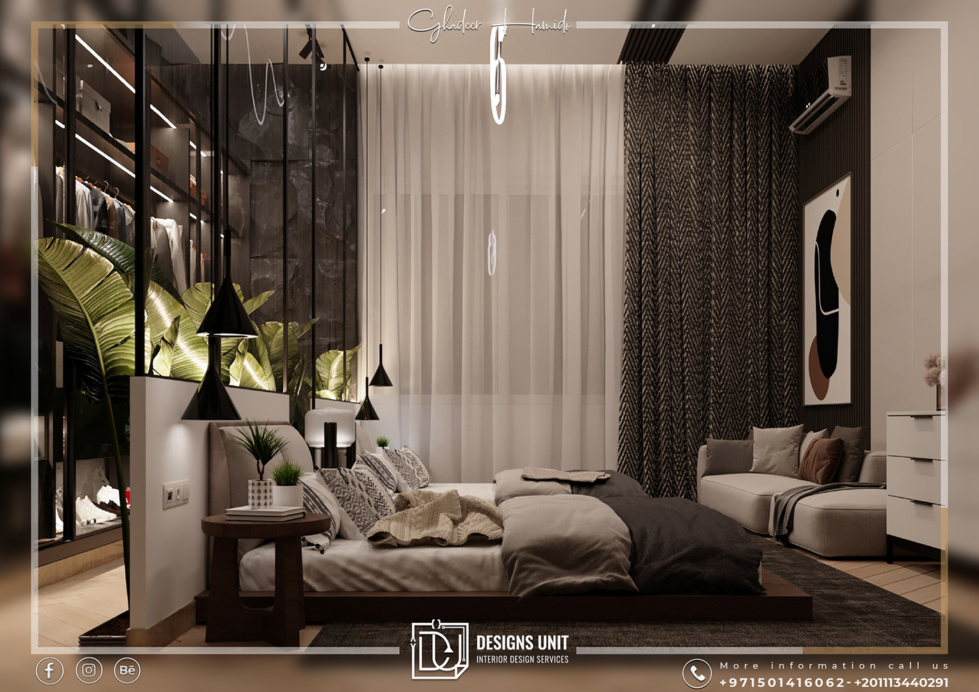 architecture bedroom design Interior interior design  luxury modern Render visualization woodworking