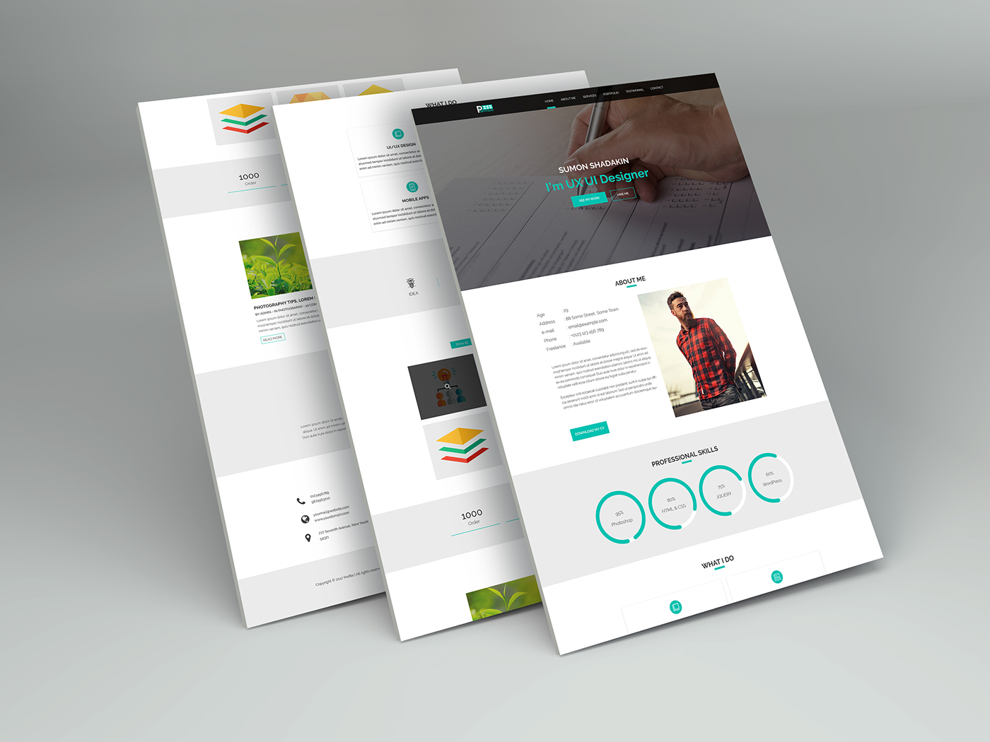 PROFILE One Page PSD Template on Behance