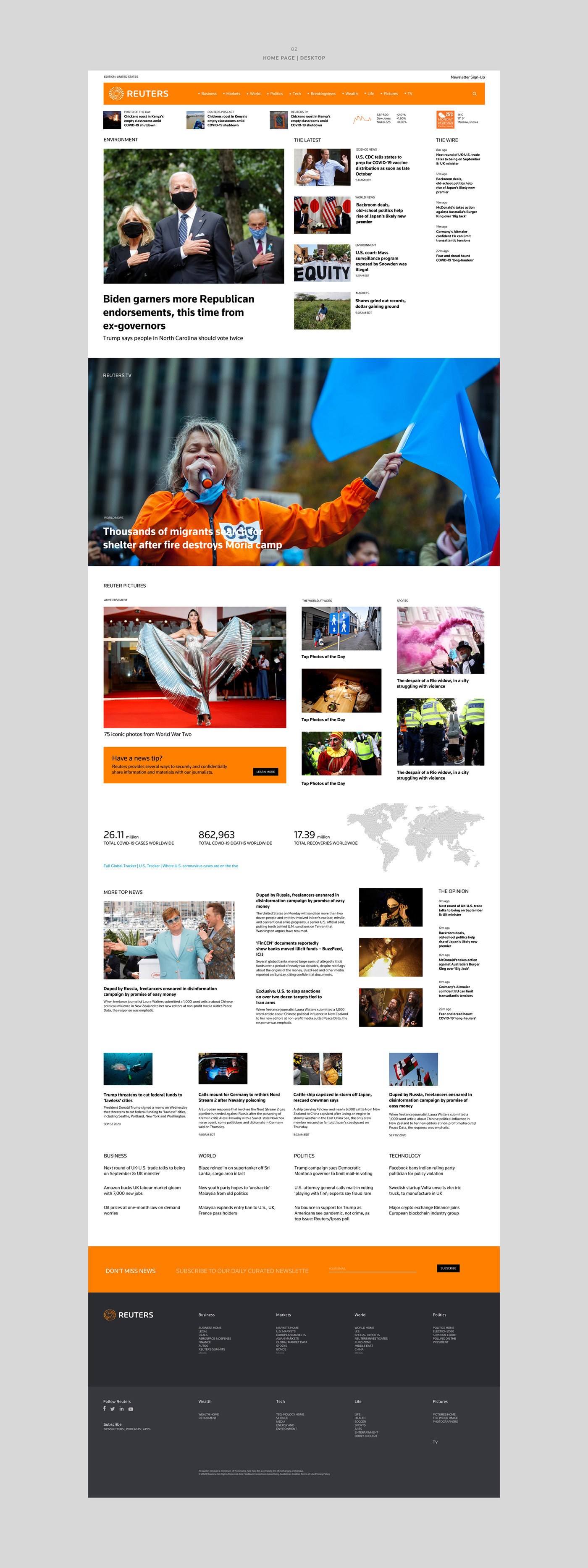 motion news orange Reuters UI UI/UX ux Web Webdesign Website
