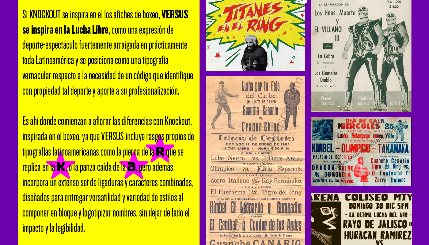 Adobe Portfolio font typography chile type chicha colors lucha libre versus Wrestling