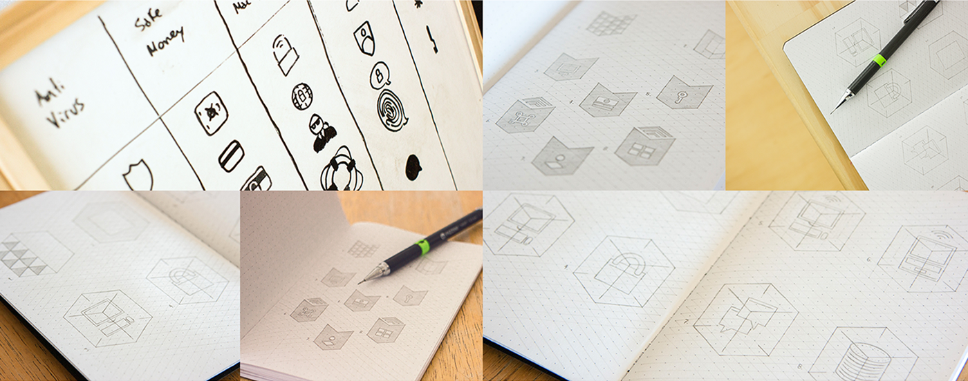 Kaspersky antivirus lab icons iconography flat grid geometric Technology Case Study