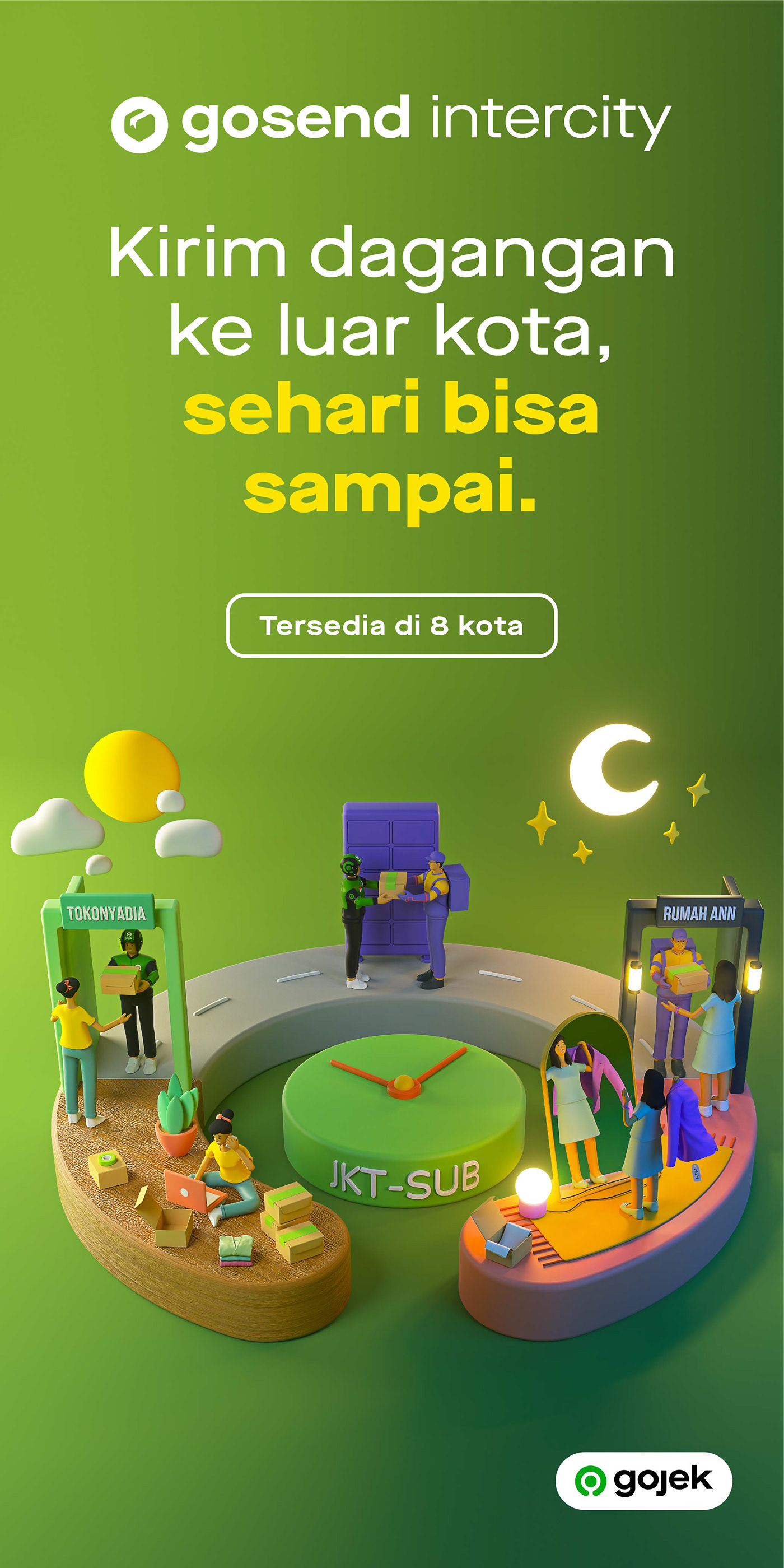 3D Advertising  commercial delivery gojek gosend printad