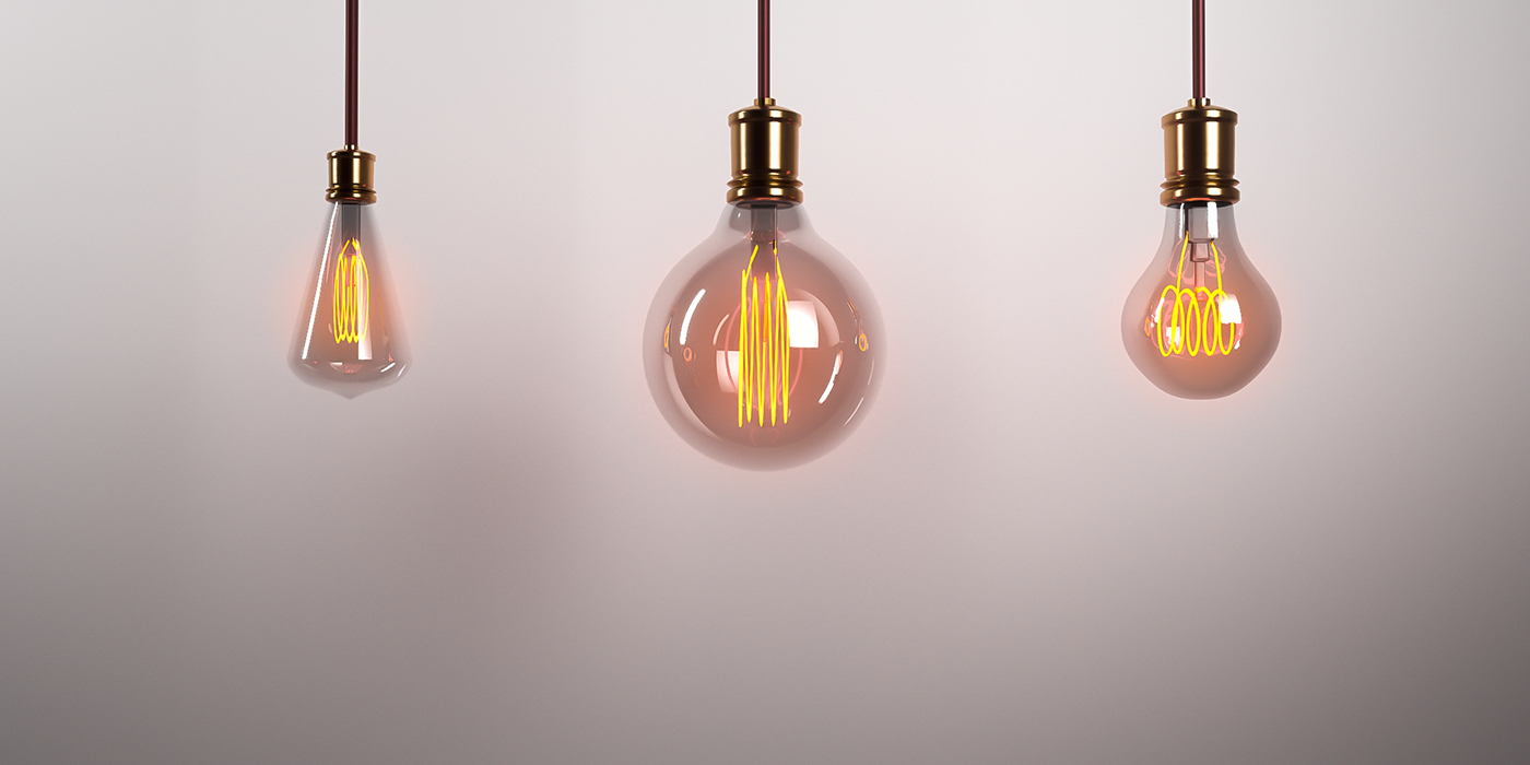 creative Packaging design lamps bulbs vintage edison Retro Maya 3D