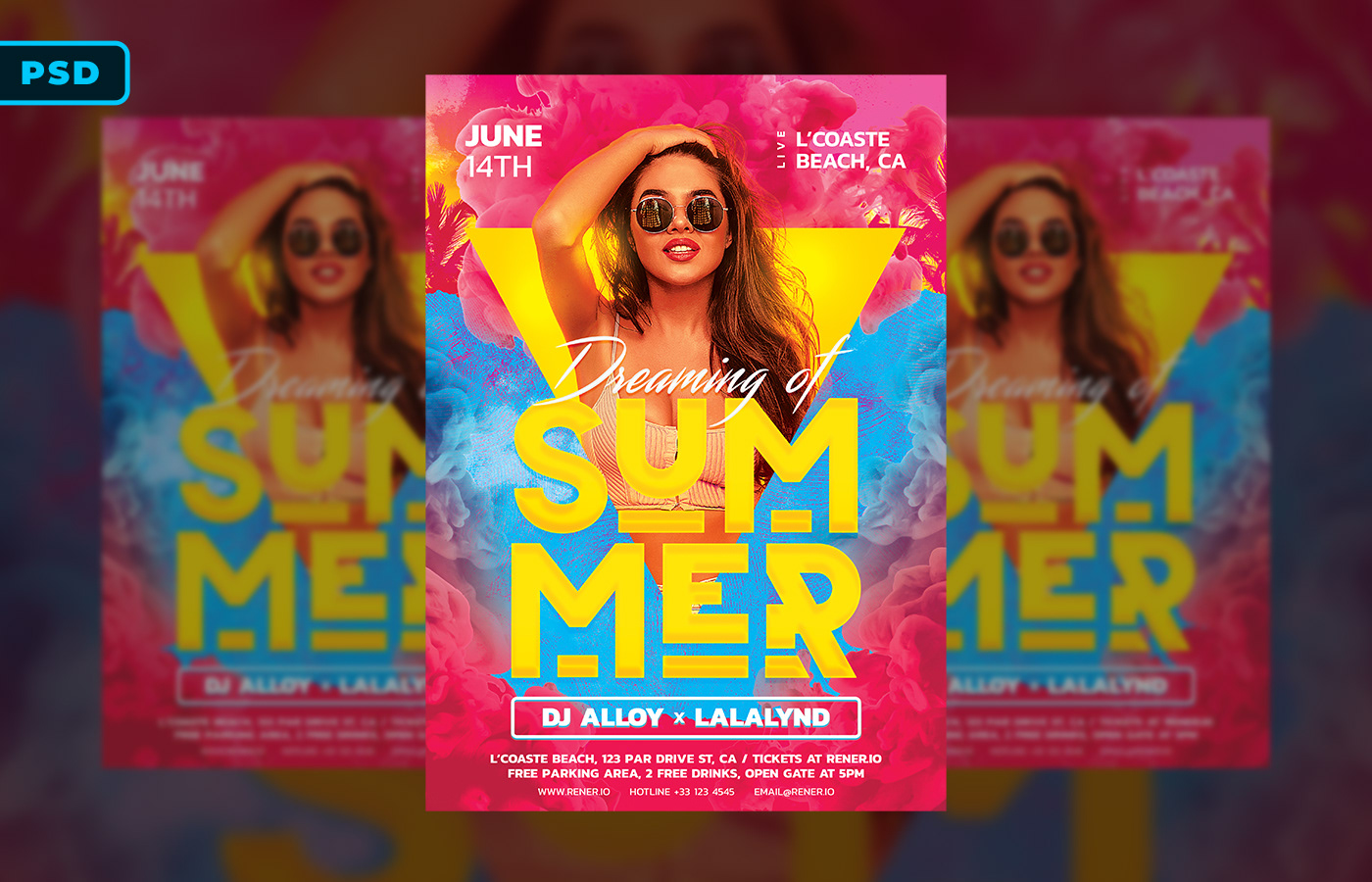 club flyer flyer psd flyer template graphicriver nightclub party psd template summer summer beach Tropical Summer