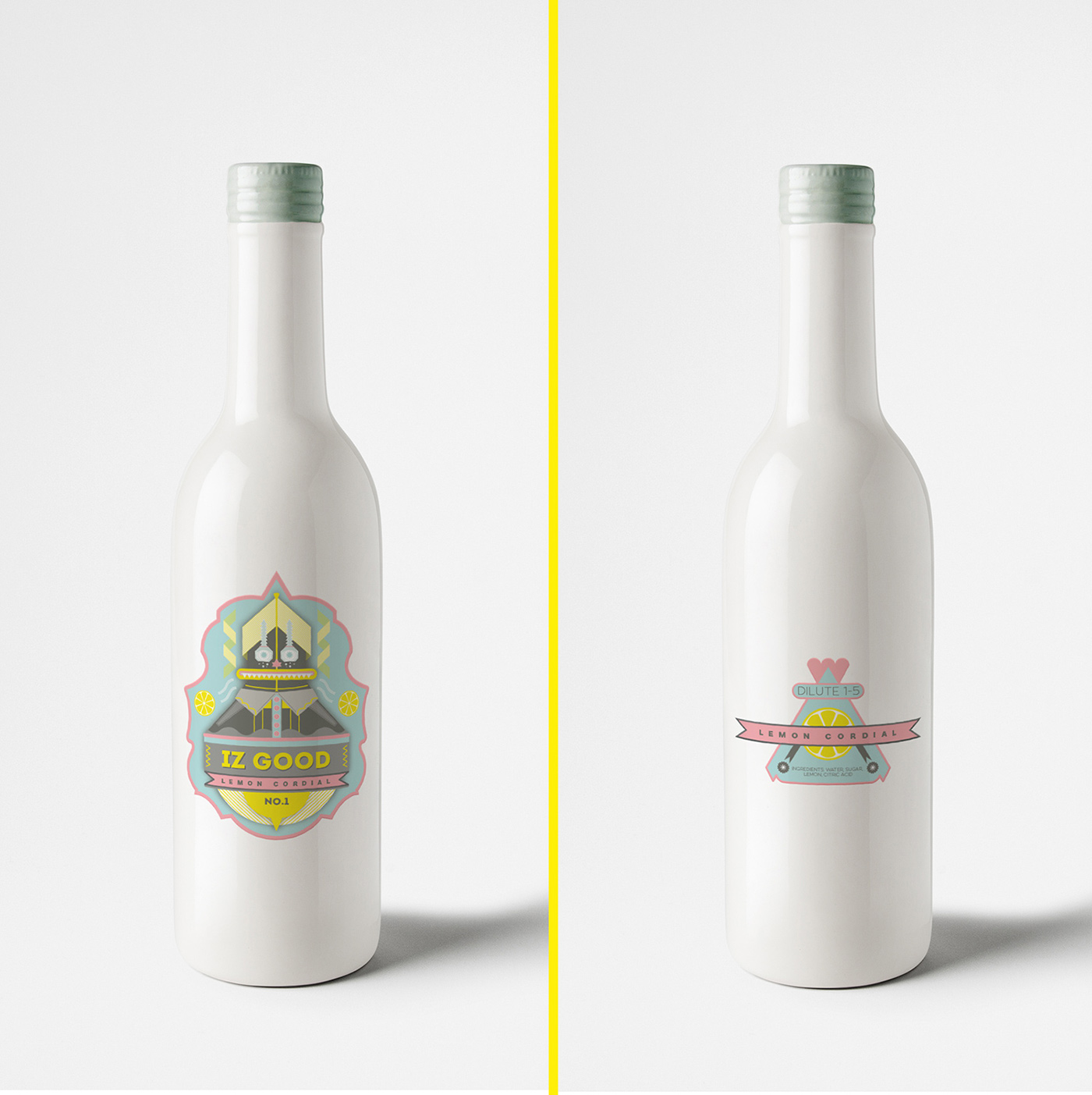 labels Illustratedlabels lemonade bottle lemoncordial Packaging Fun vector Vectorillustration capetown