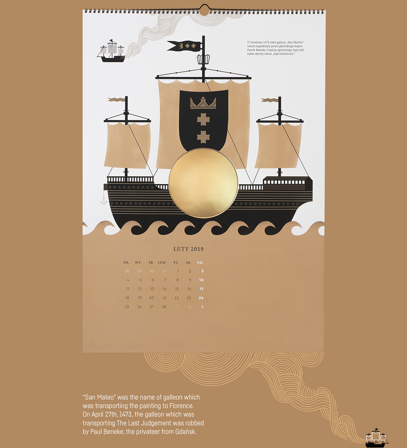 graphic design  Hans Memling print ILLUSTRATION  Memling calendar Last Judgement gold Printing