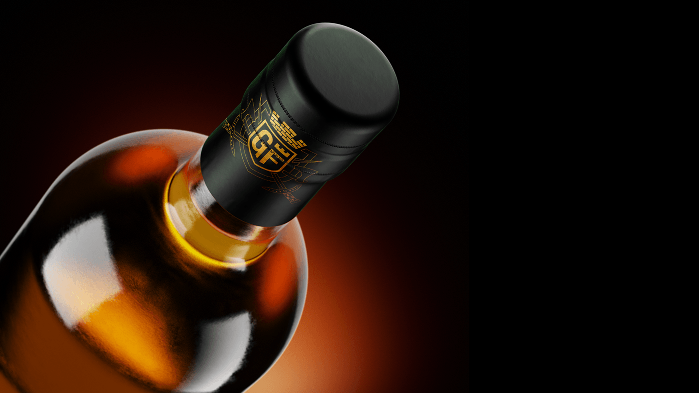 alcohol bottle label design Cognac Whiskey Packaging product design  premium vintage Spirits