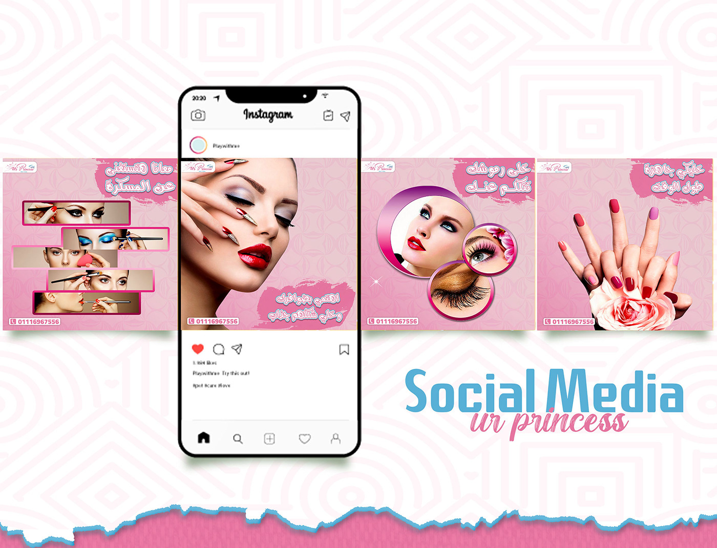 design Social media post Socialmedia photoshop model woman ads post makeup Advertising 