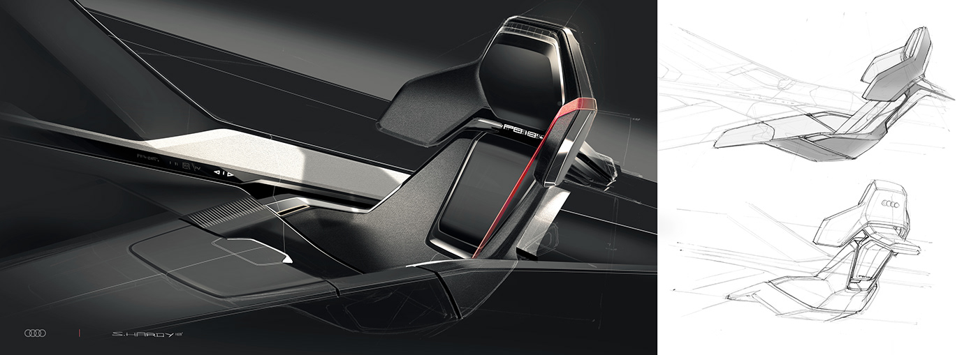 Audi e-tron car design Automotive design industrial design  race car electric supercar interior design 