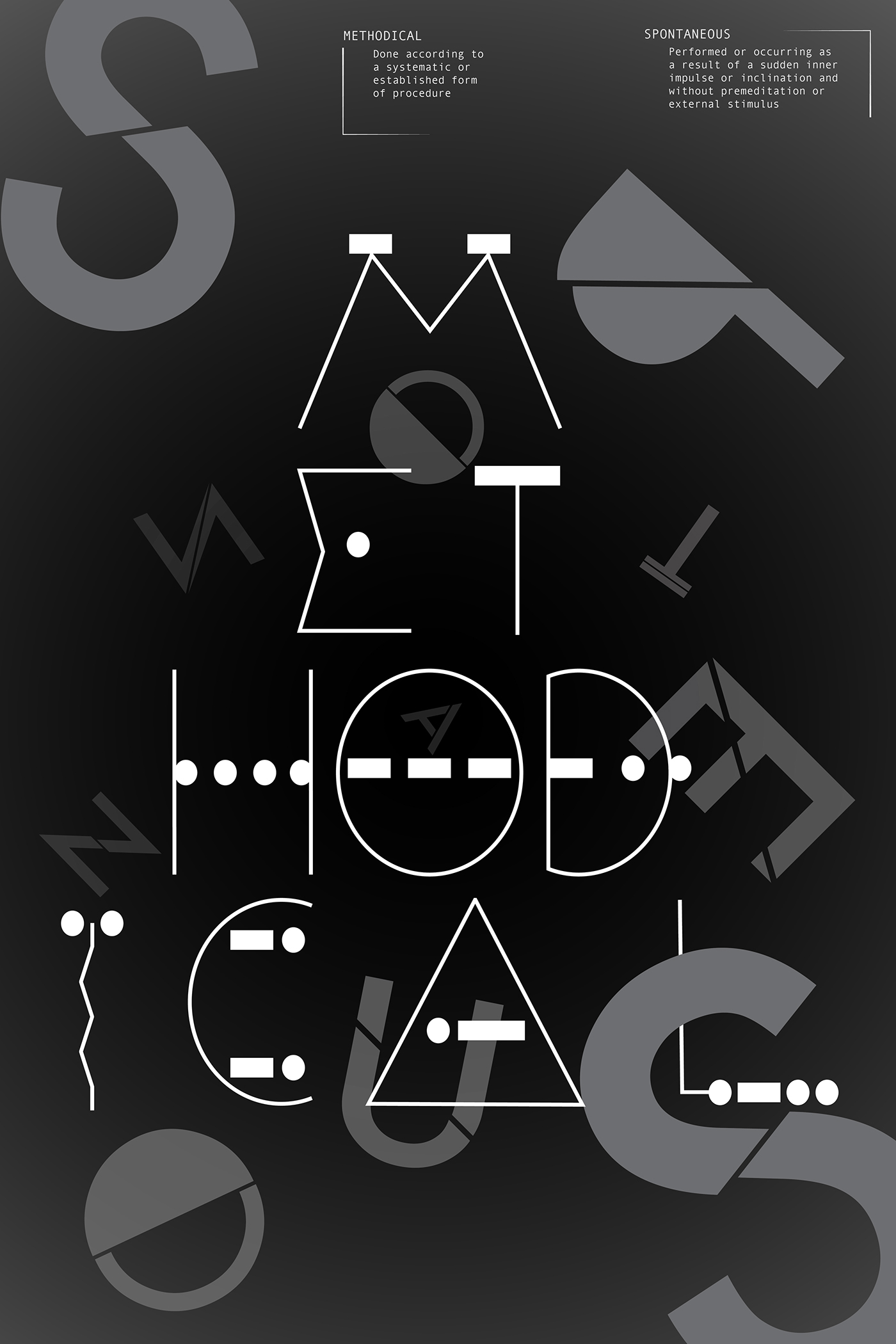 kaia forde Kaia Forde connotation denotation typography   Methodical spontaneous antonyms morse code
