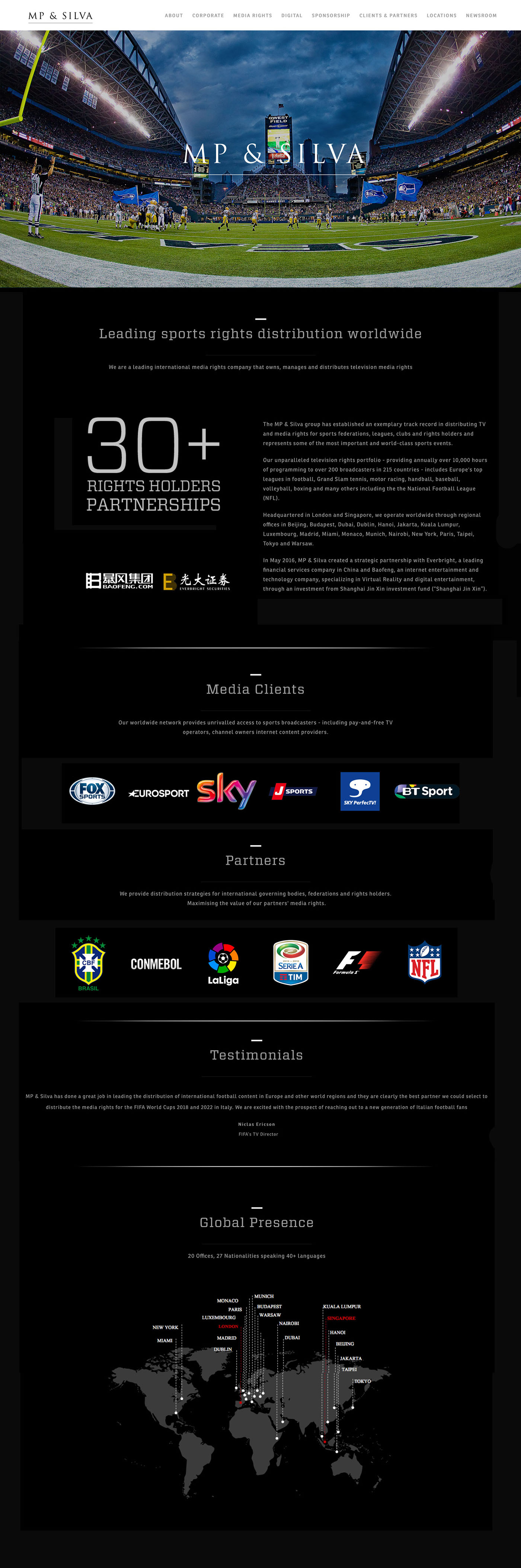 sports Agency website football Media Rights MP & Silva corporate