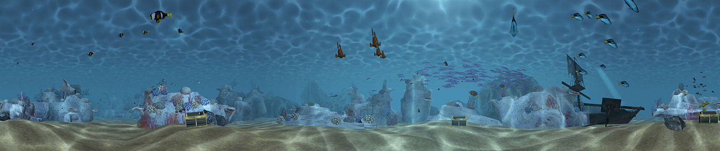 3D fond marin mer Low Poly