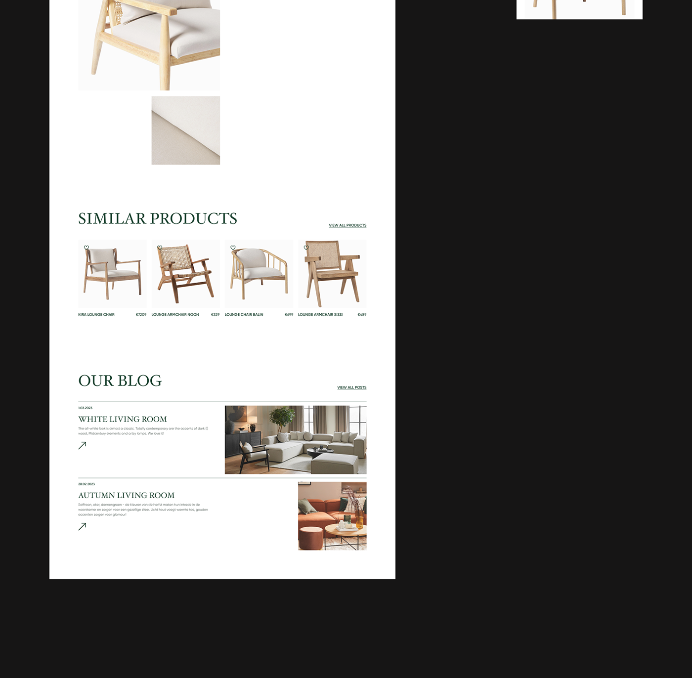 concept decor e-Commerce website furniture furniture e-commerce Interior minimal ui design