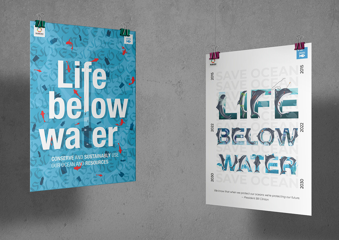 United Nations SDG life below water Sustainable Development typography poster Poster Design typography design water pollution save ocean UN SDG