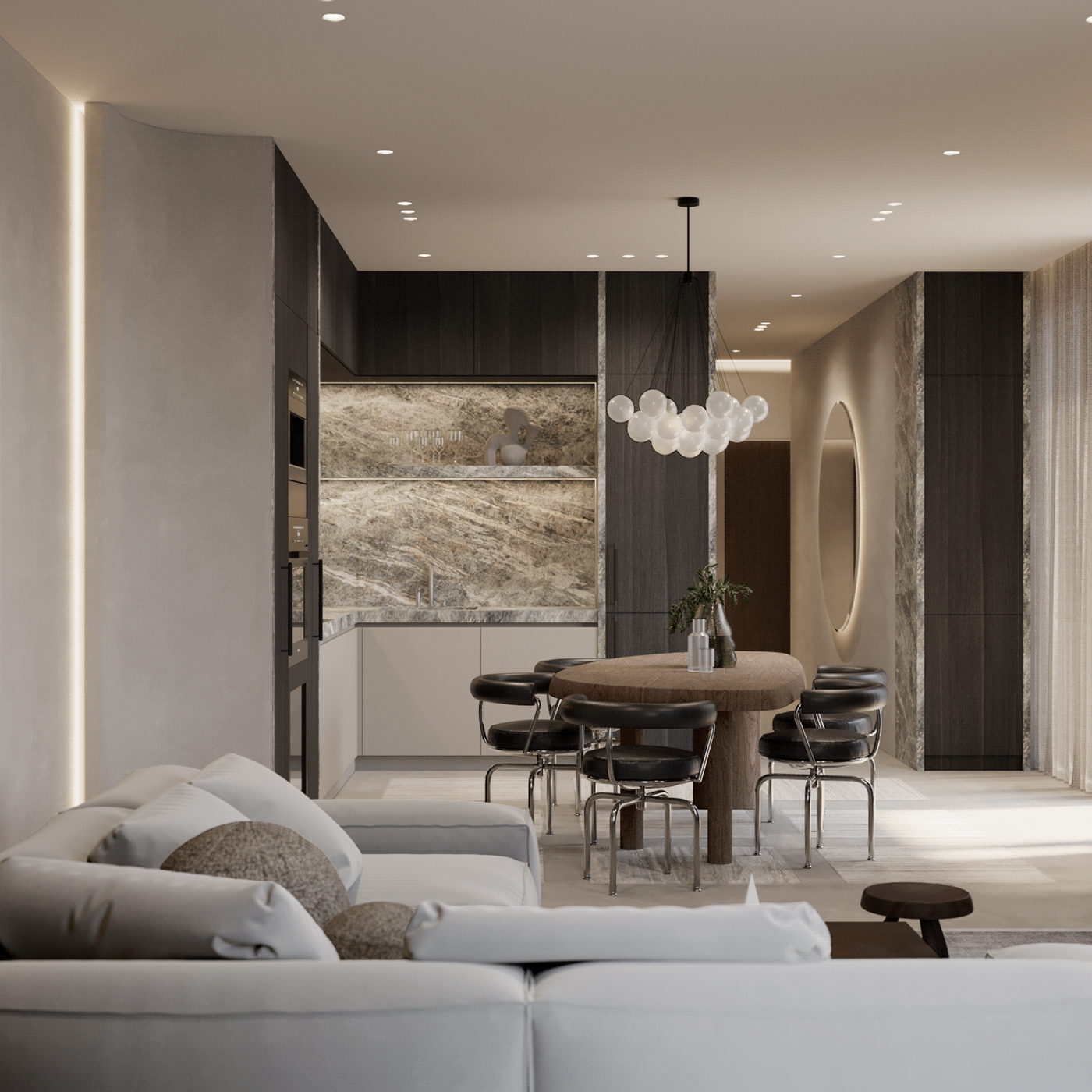 modernism Penthouse design interior design  3ds max visualization corona architecture