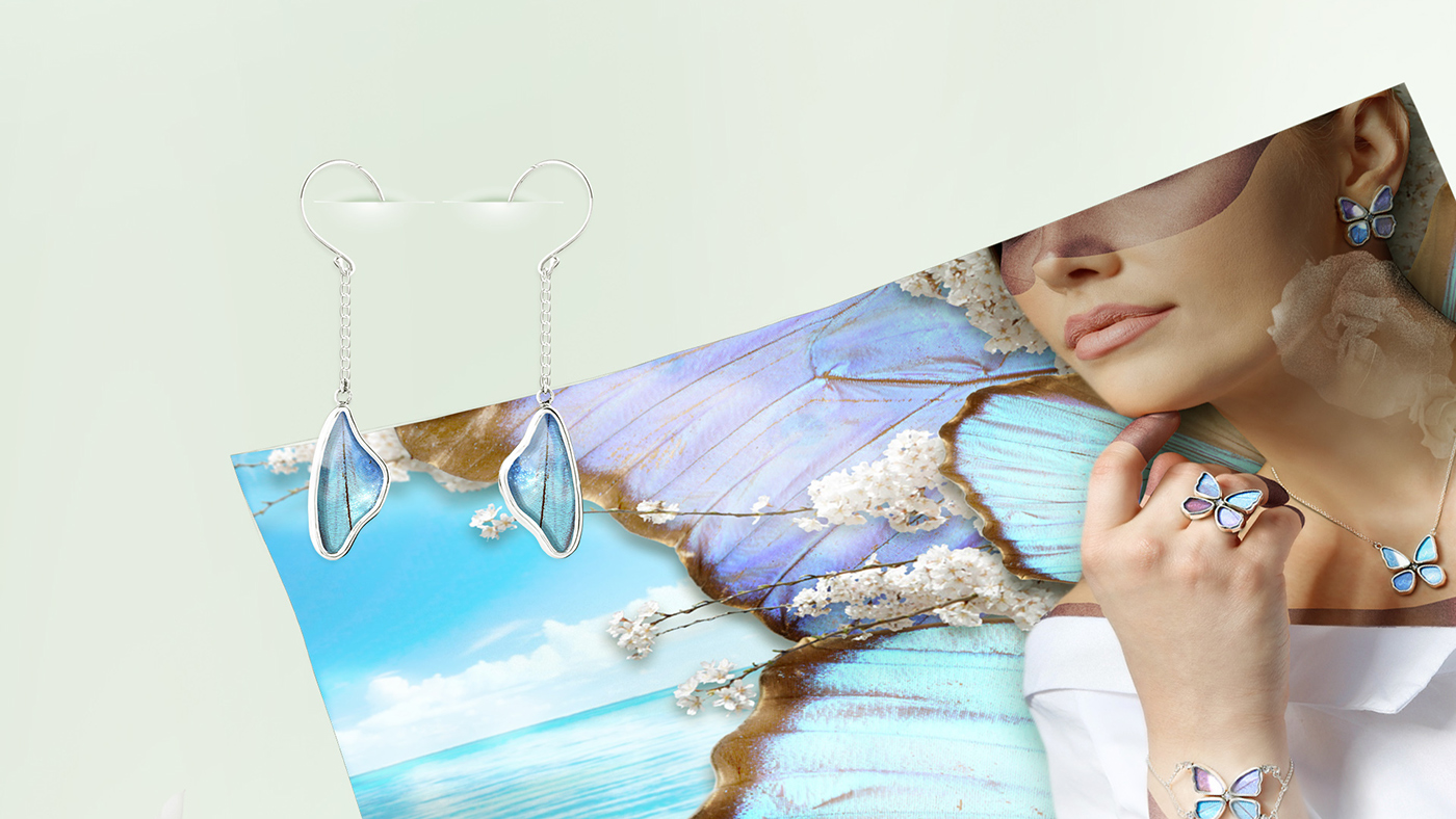 look book Jewellery social media marketing content creation butterflies gold silver water prrof riyadh Saudi
