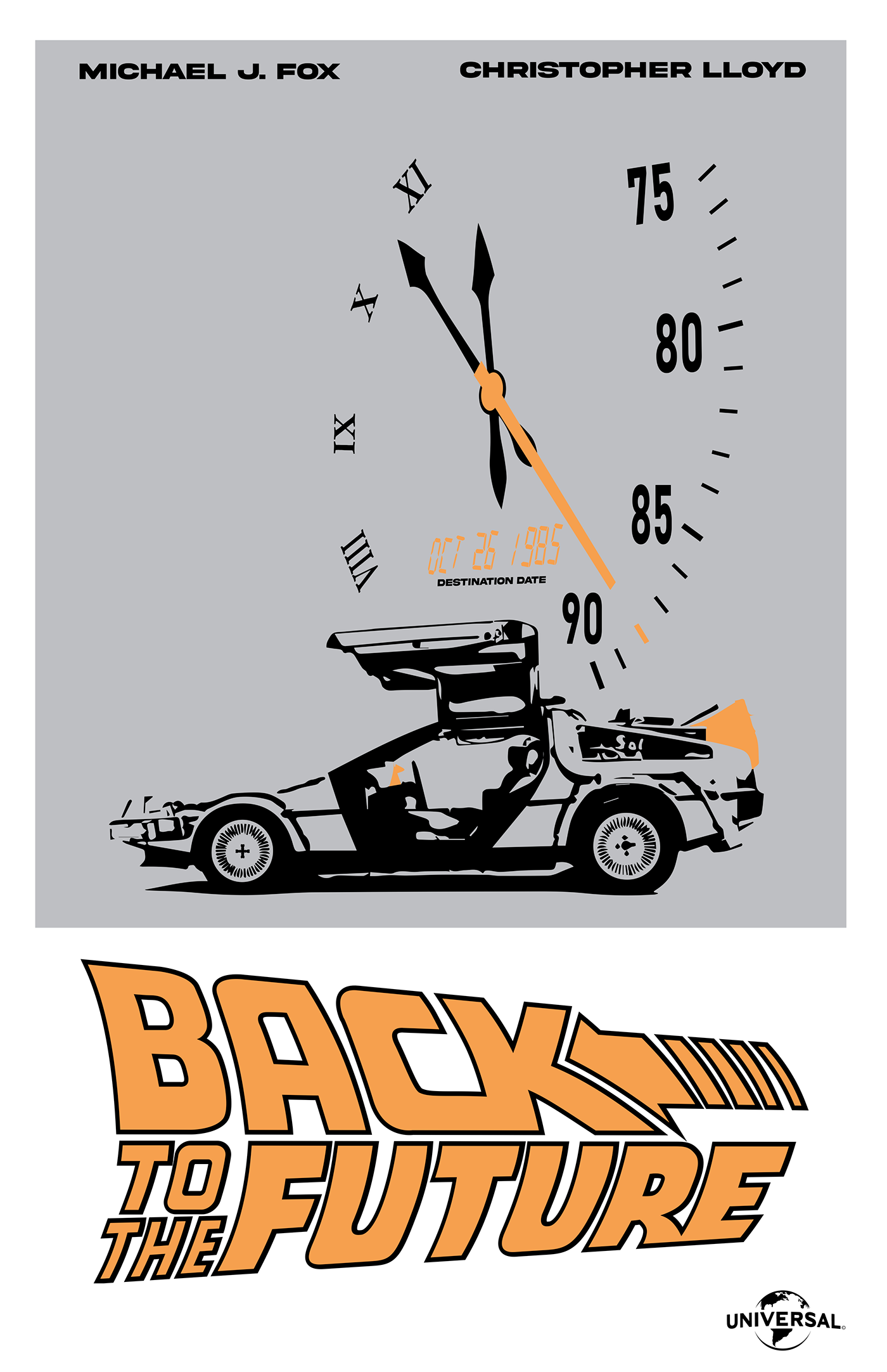 vectorart backtothefuture back to the future DeLorean movie poster design Graphic Designer Advertising  adobe illustrator poster