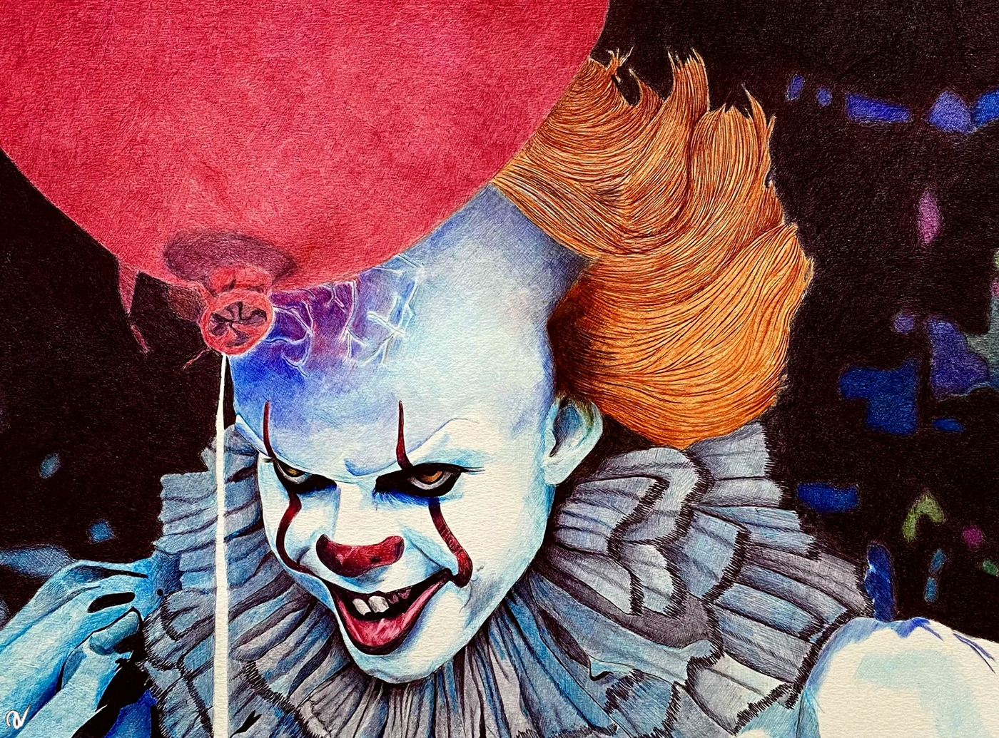 pennywise clown Stephen King IT fanart Drawing  sketch artist artwork Pennywisetheclown