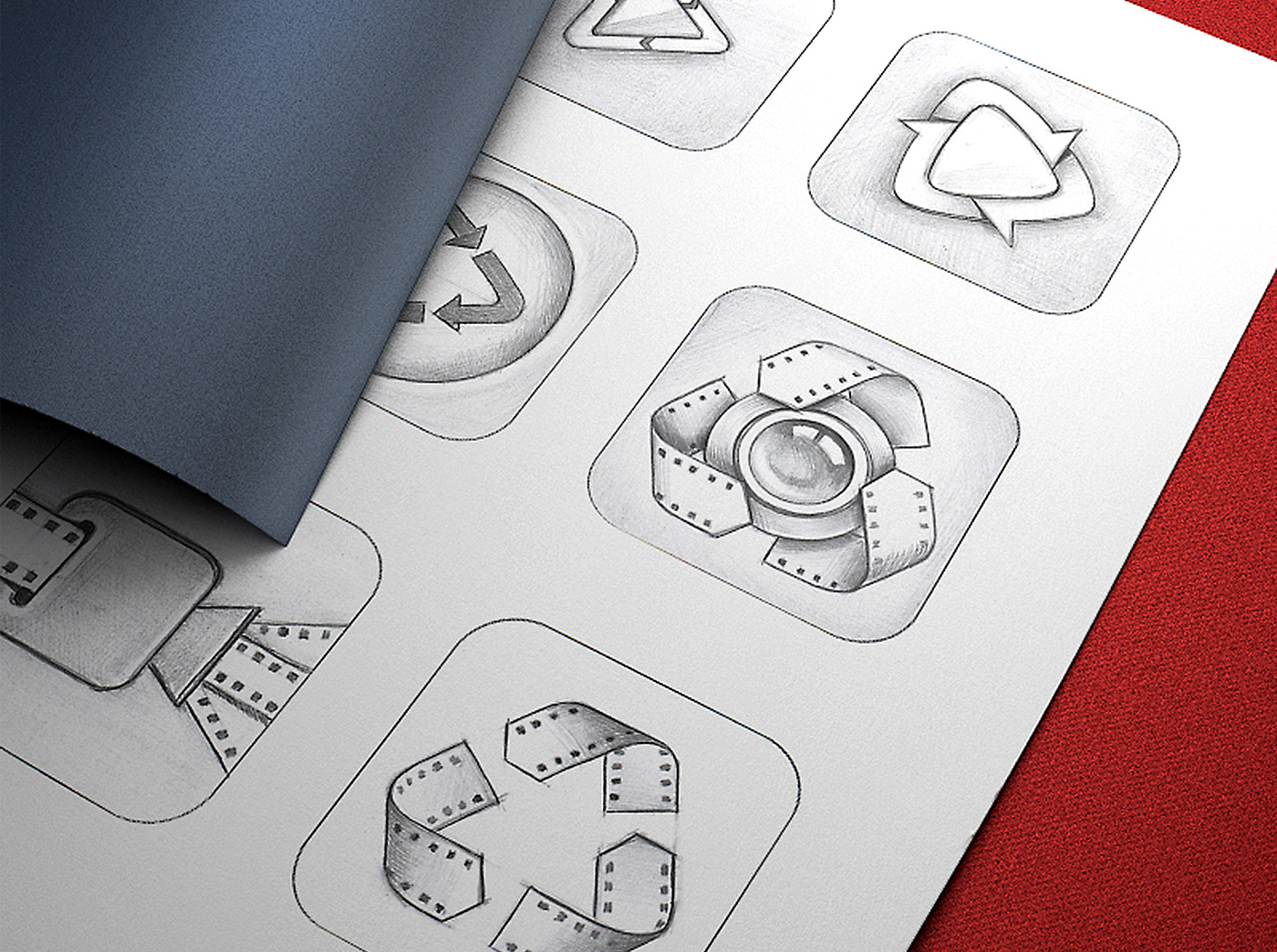 Icon icons sketch sketches concepts app application paper pencil iphone mac ios Ramotion design