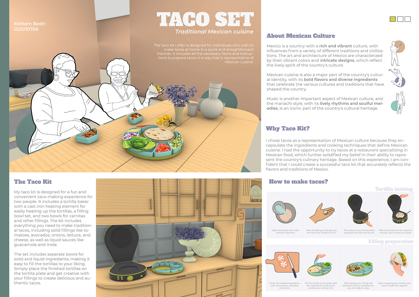 Tacos Food  Mexican Food brand identity visual product design  industrial design  KITCHENWARE kitchen design visualization