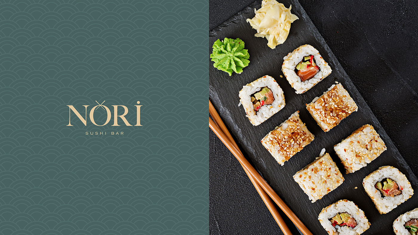 Food  identity japan Mockup presentation restaurant Sushi sushi bar logo