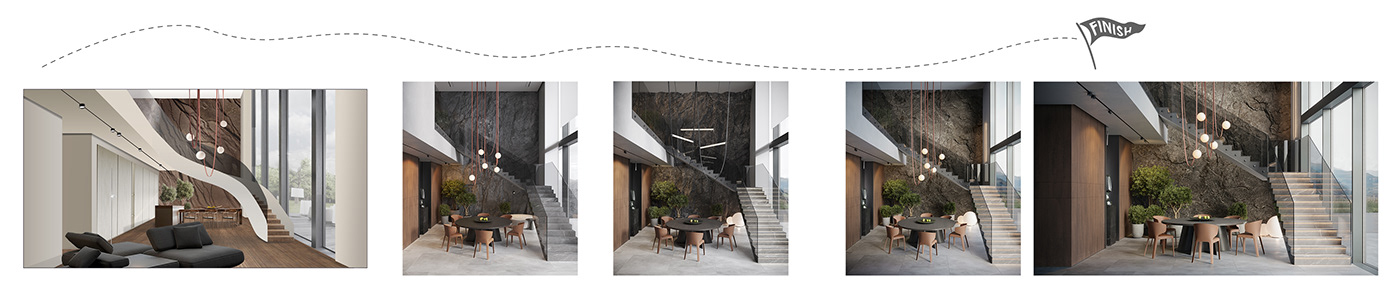 concreate architecture archviz corona CGI interior design  architectural concrete