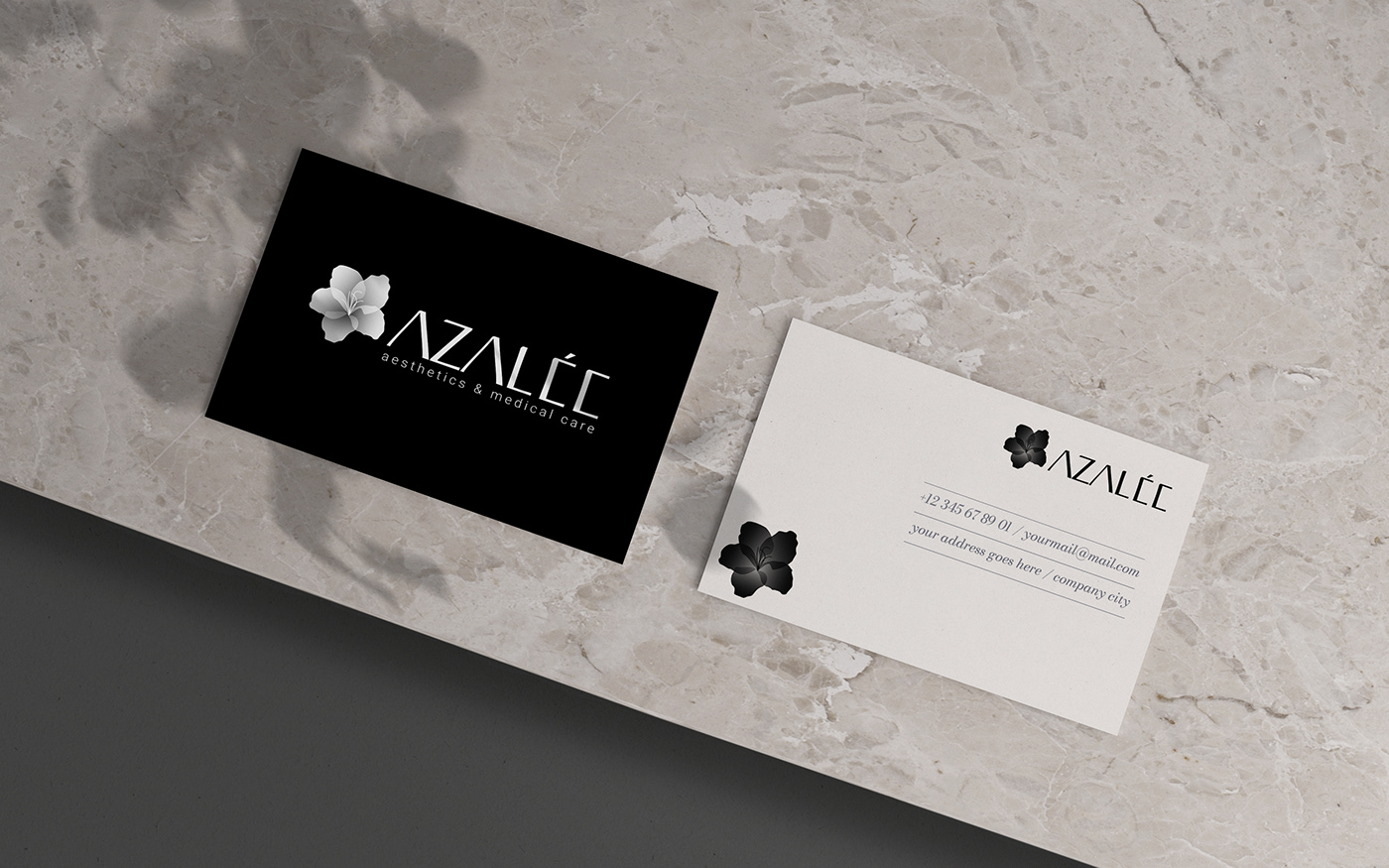 aesthetics azalee beauty elegant flower logo medic medical minimal skincare