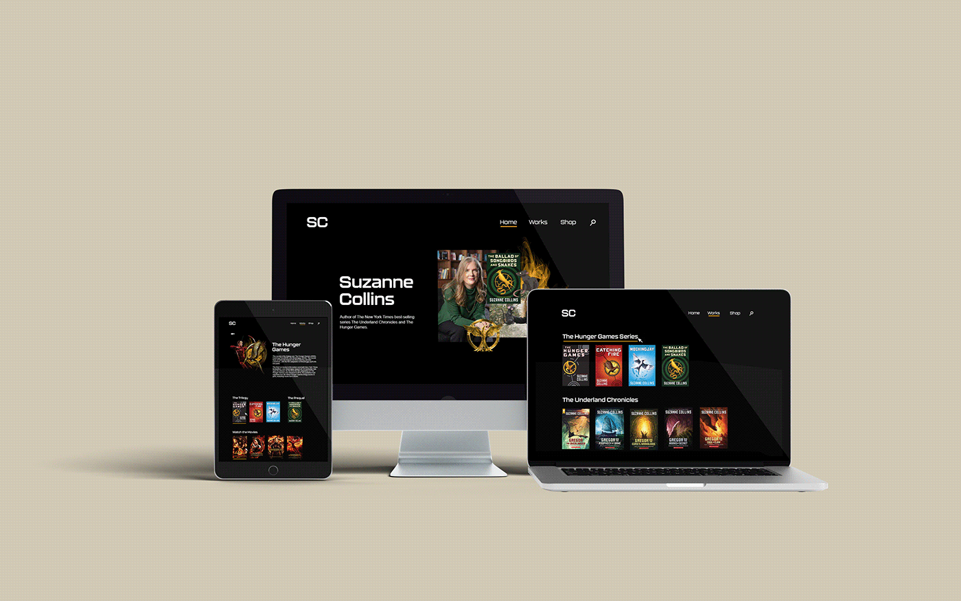 books Hunger Games redesign suzanne collins suzannecollins uiux Web Design  Website website redesign