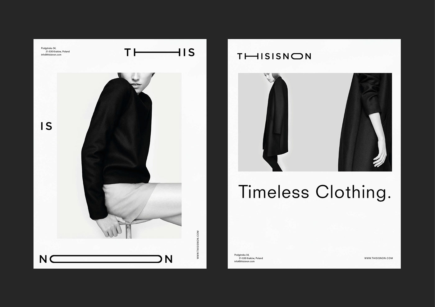 Fashion  logo black clean simple minimal design clothes poland branding 