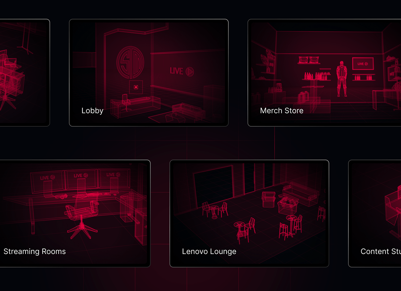 3D dark facility Gaming interaction stylish TeamSoloMid tsm UI Website