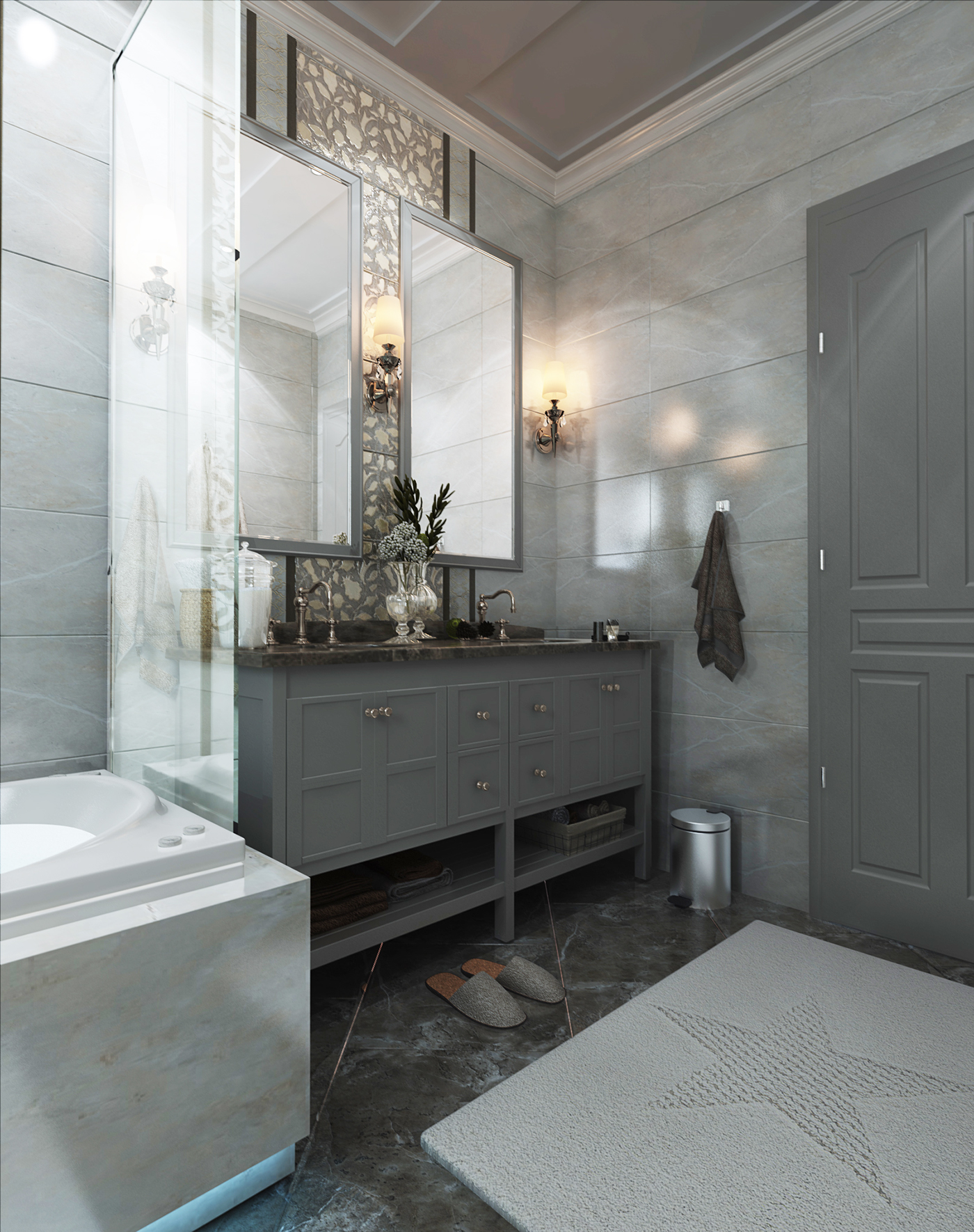 interiordesign architecture design bathroom luxury gray