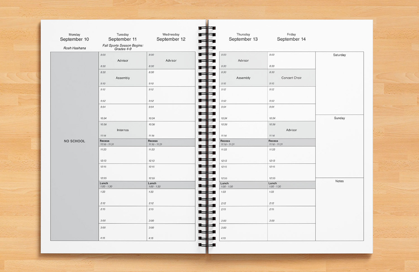 Education planner school calendar graphic design  spiral book college publishing   media