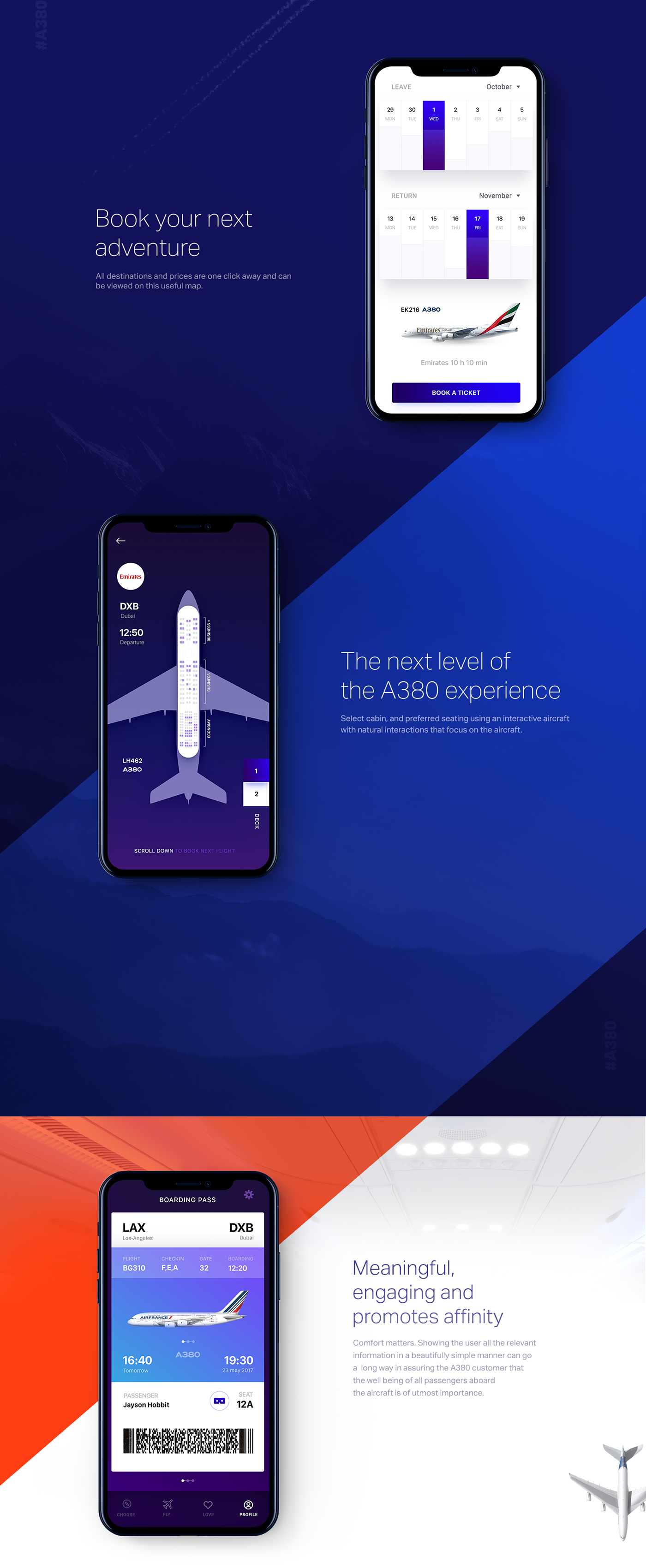 UI ux ios app Travel AR plane Airbus Aircraft augmented reality