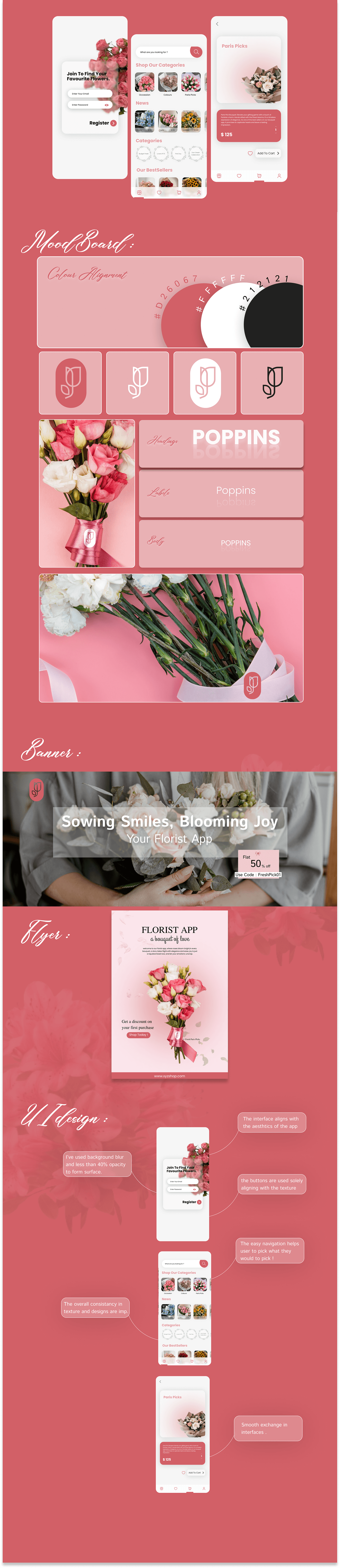 Figma photoshop florist UI/UX app design banner ui design user interface Experience Interface