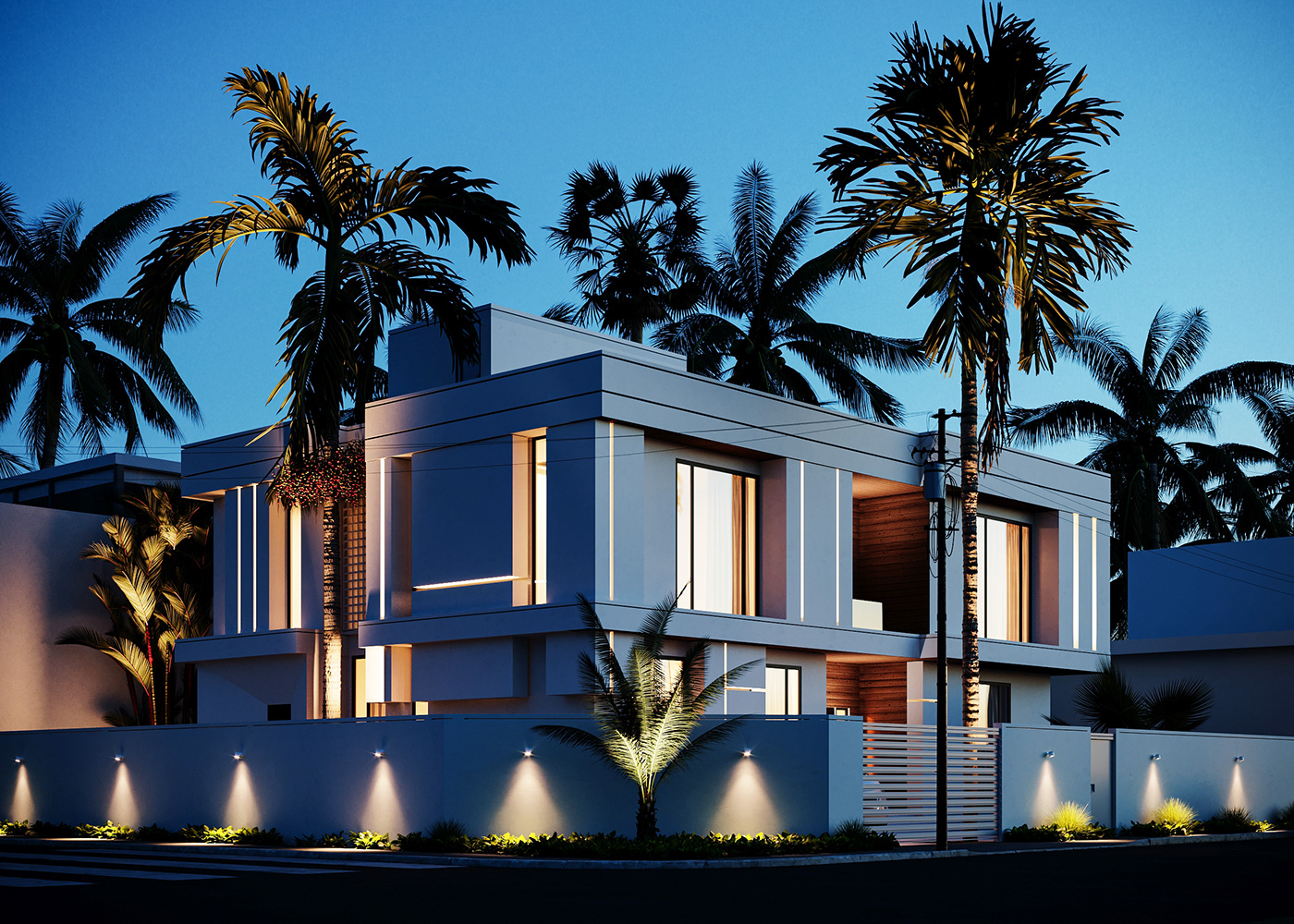 3D Rendering architecture design exterior design facade house minimal Photography  Villa
