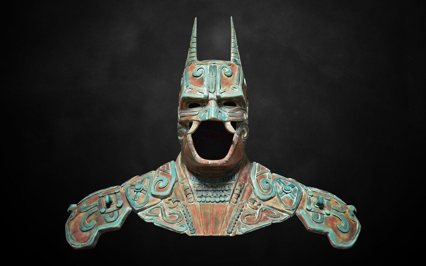 batman Maya mexico camazotz Mexican 3D fanart mayan sculpture