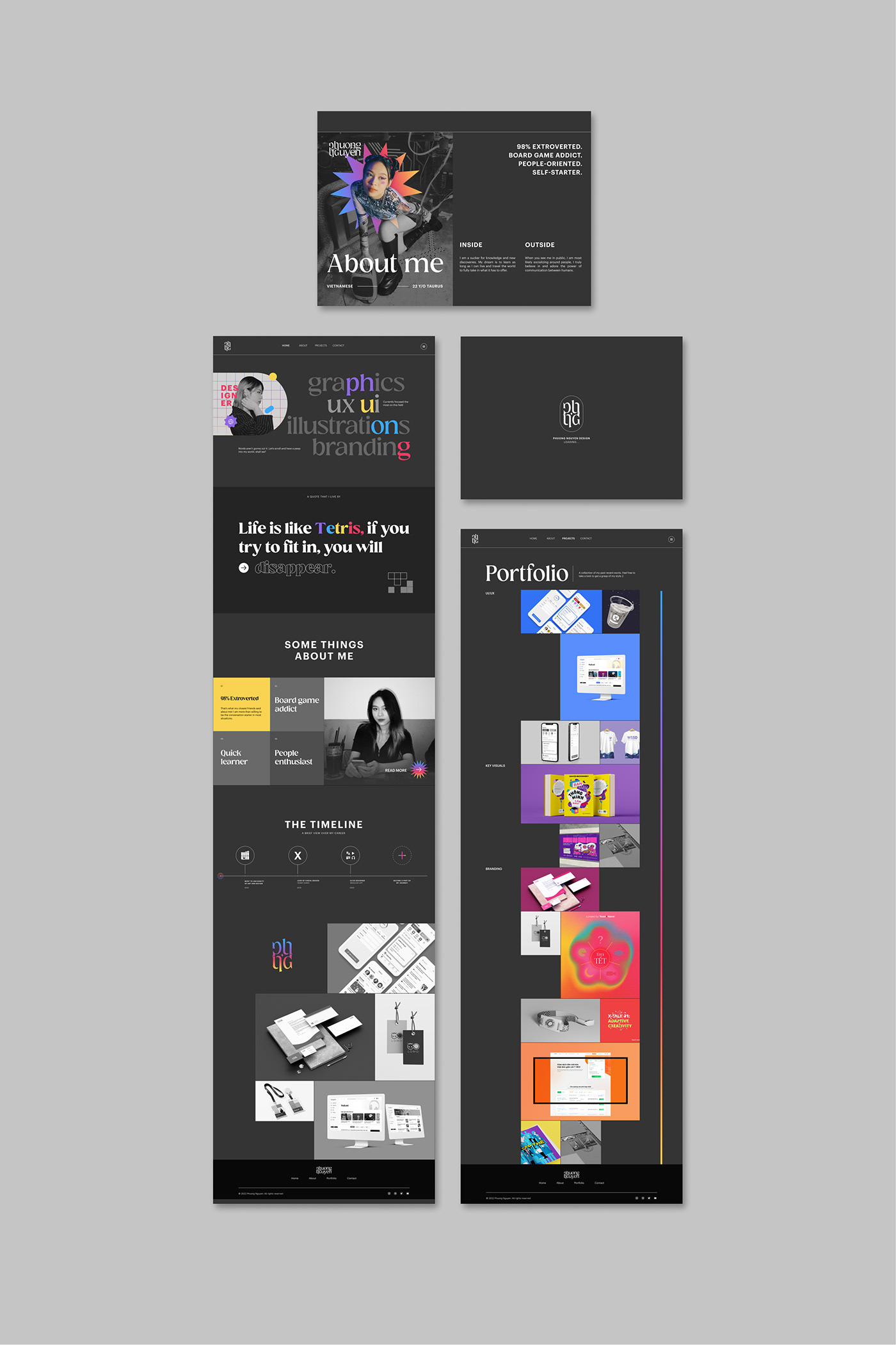 design Figma landing page personal portfolio portfolio website ui design UI/UX visual identity Web Design 
