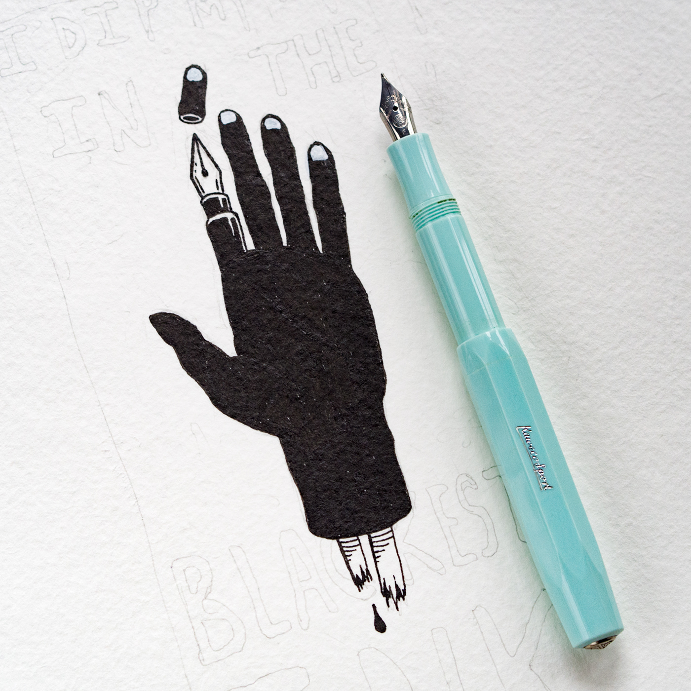 ILLUSTRATION  Drawing  hand lettering typography   pen and ink hand drawn cult