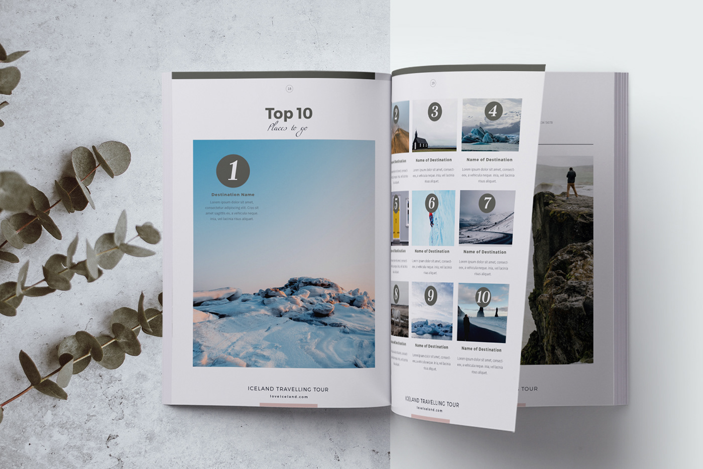 indesign template tour itinerary travel guide Travel Brochure Event Agenda vacation travel agency freebie free brochure Travel