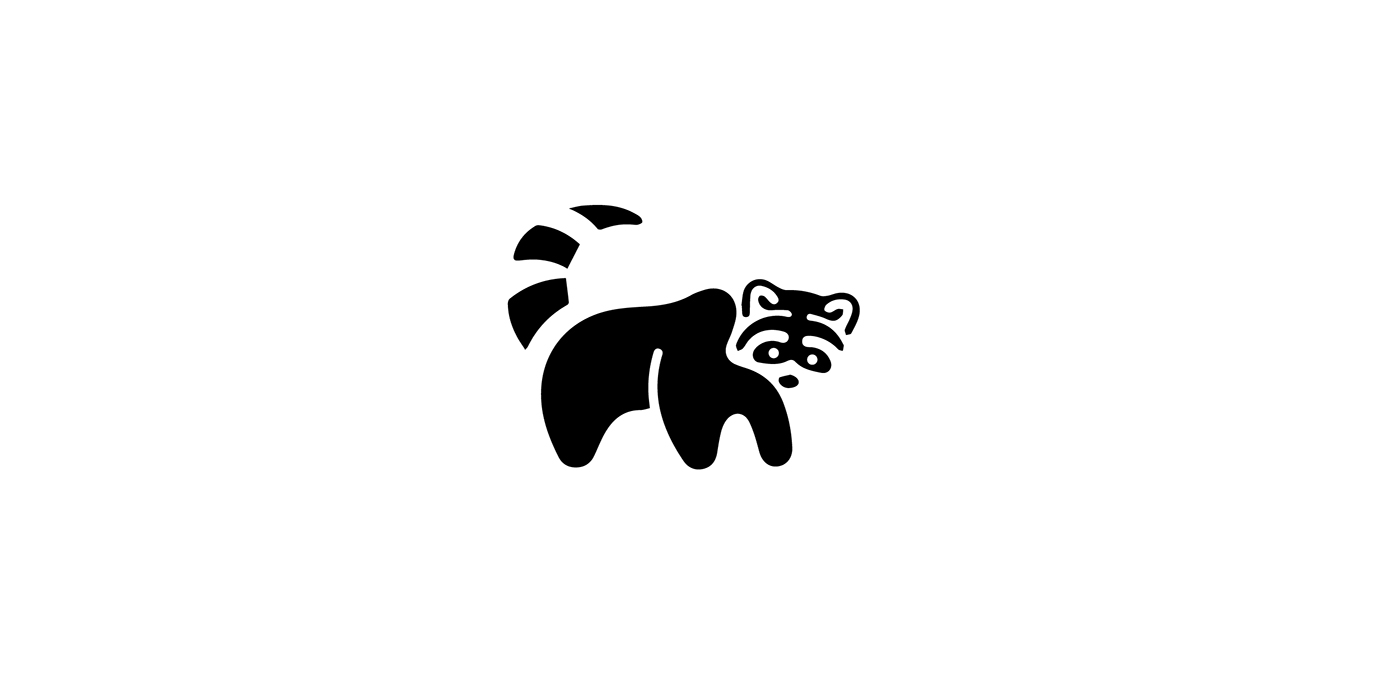negative Space  animal logo mark black White design ILLUSTRATION  symbol