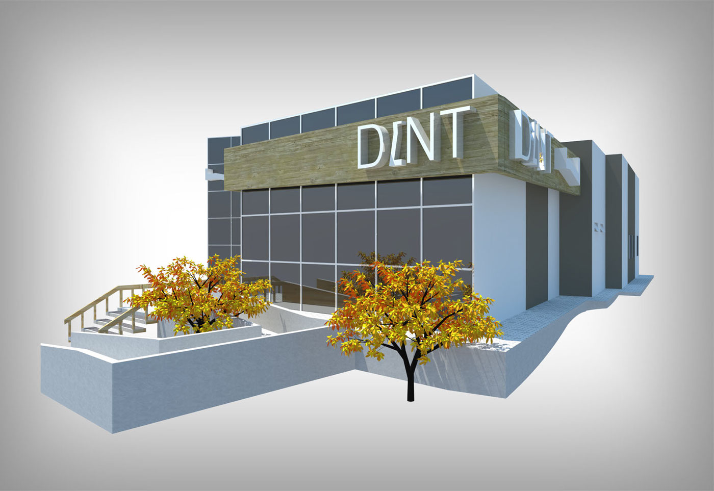 dental clinic SketchUP V-ray photoshop floor plan Render building clinic