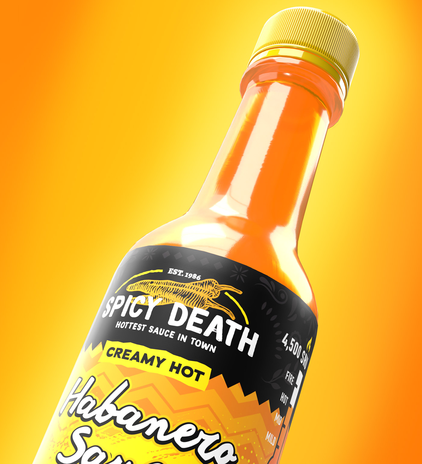 hot sauce Food  product label design product design  fire jalapeno Packaging Photography  3D designs