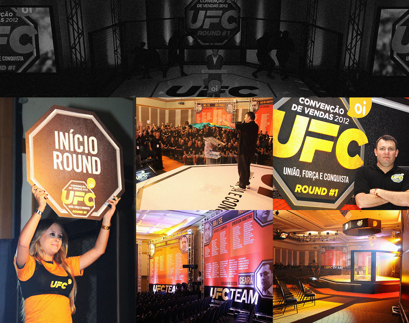 Oi UFC convenção sales convention key visual Stage palco cenografia live marketing