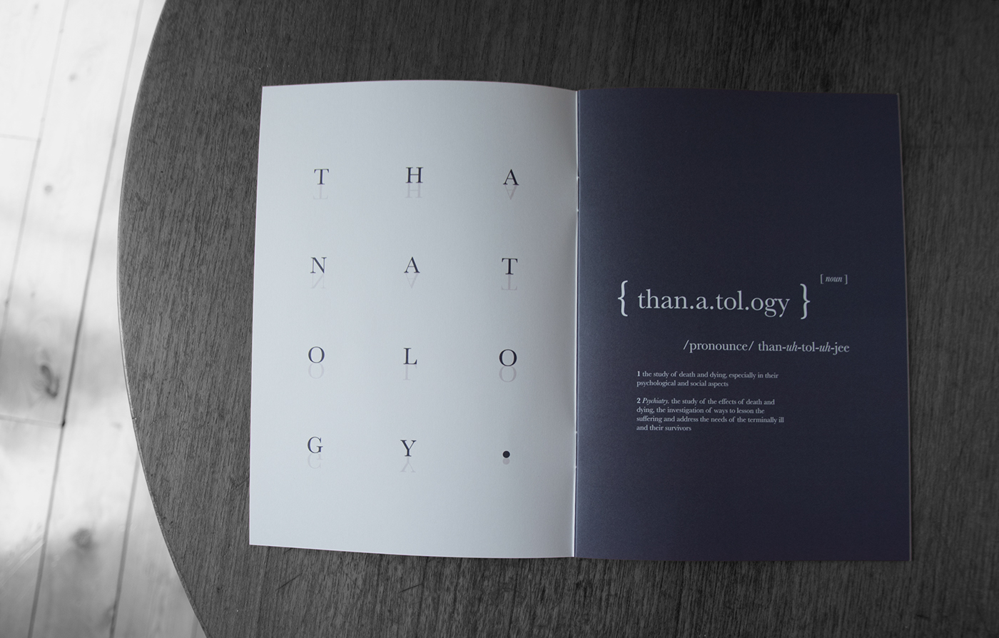 death Thanatology dying blue contrast book Booklet field guide istd adobeawards