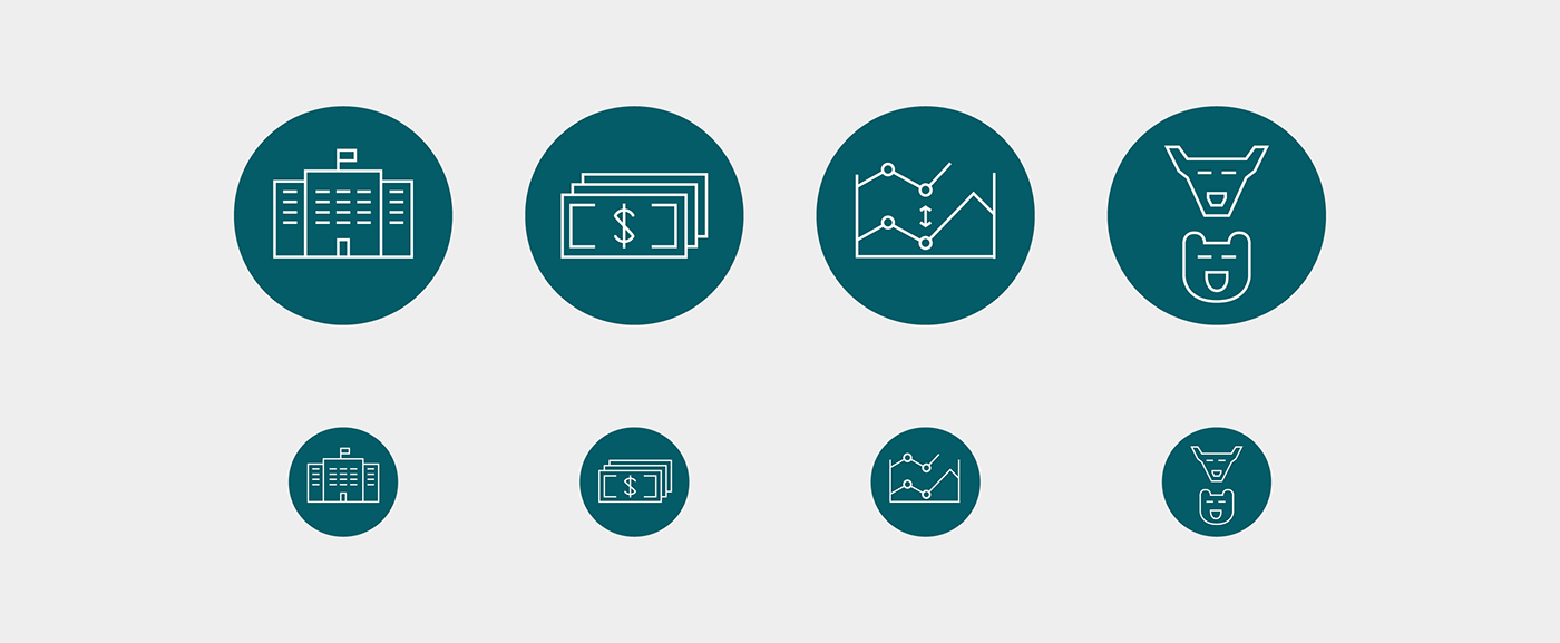 YAAY Icon Design Bank finance PICTET Icon datavis visual data information design Charts