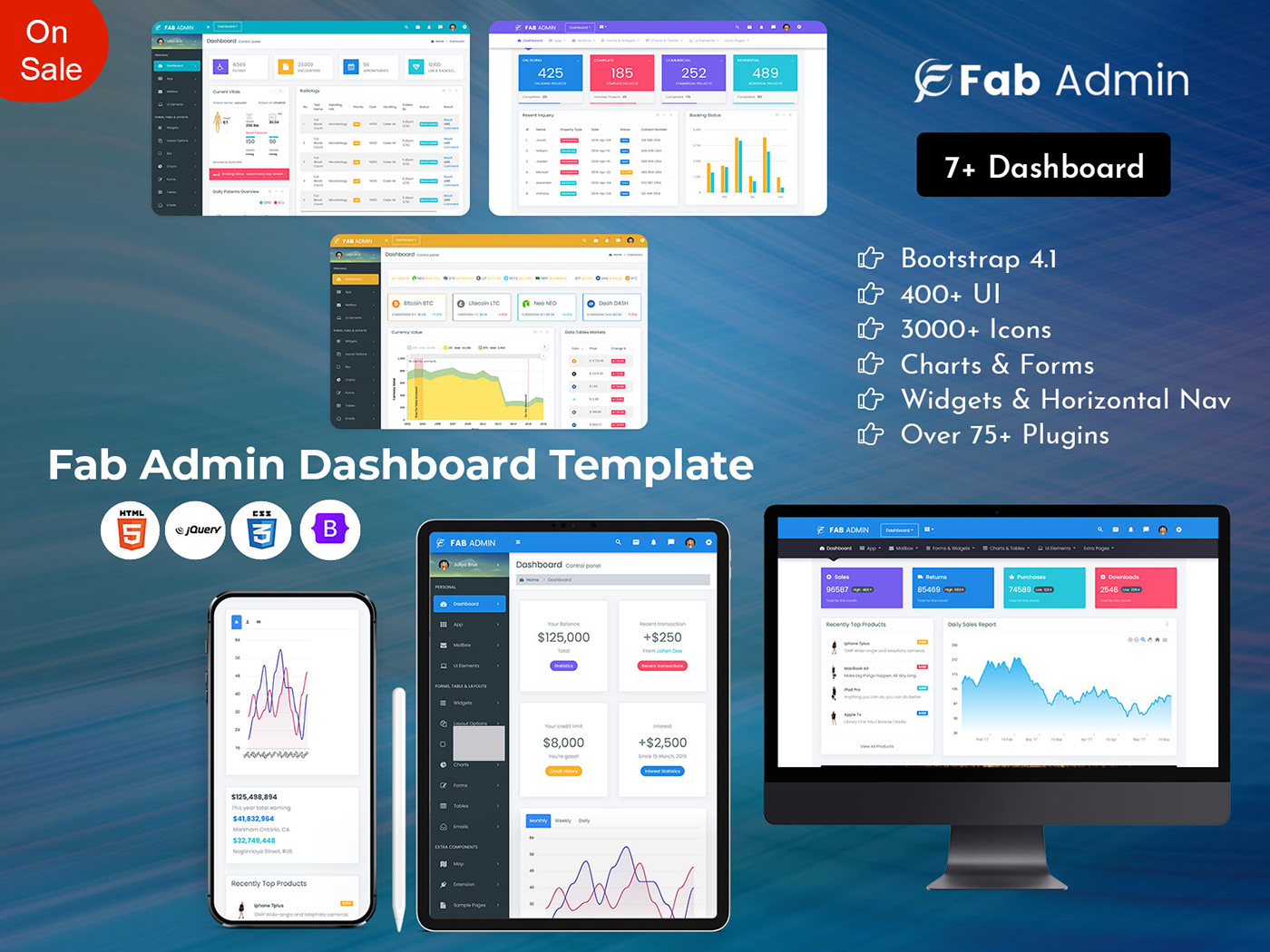 Fab - Bootstrap Admin Dashboard With Admin Panel​​​​​​​
