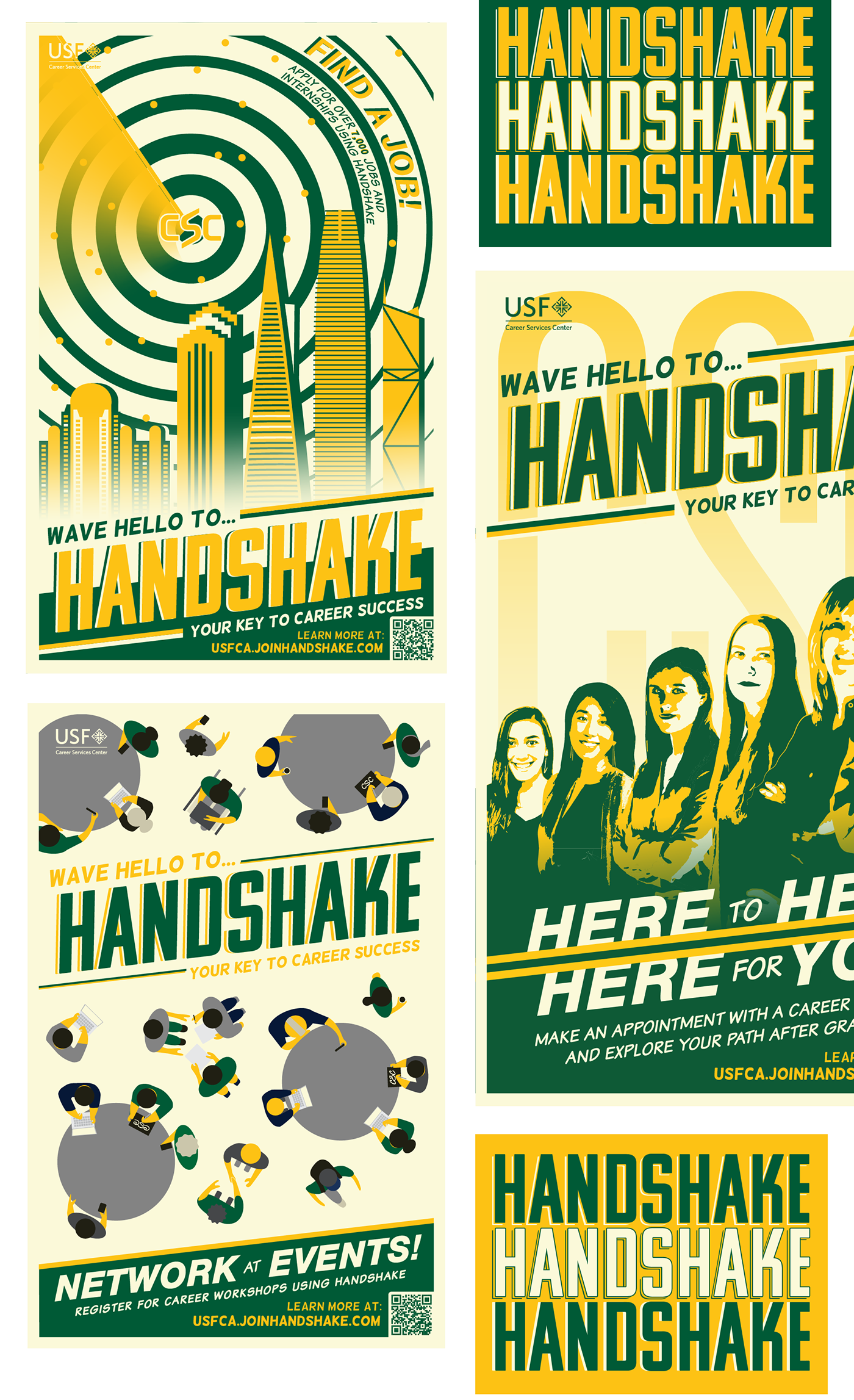 adobeawards Career Center University posters handshake career branding Careers